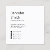 Moderne elegante Farbenfrohe holografische Haare Quadratische Visitenkarte (Rückseite)