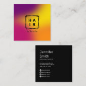 Moderne elegante Farbenfrohe holografische Haare Quadratische Visitenkarte (Vorne/Hinten)