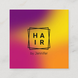 Moderne elegante Farbenfrohe holografische Haare Quadratische Visitenkarte