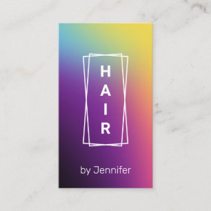 Moderne elegante Farbenfrohe holografische Haare Visitenkarte