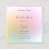 Moderne elegante, farbenfrohe Kalligraphieschrift Quadratische Visitenkarte (Rückseite)