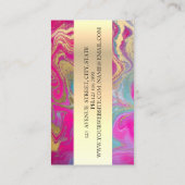 Moderne Elegante farbenfrohe Marmor Gold Schwarz, Visitenkarte (Rückseite)