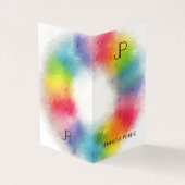 Moderne elegante, farbenfrohe Monogram-Vorlage Tre Visitenkarten (Vorderseite)