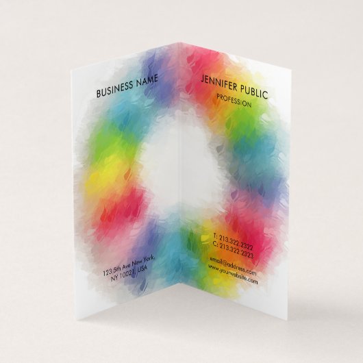 Moderne elegante, farbenfrohe Monogram-Vorlage Tre Visitenkarten (Innenseite)