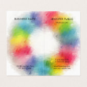 Moderne elegante, farbenfrohe Monogram-Vorlage Tre Visitenkarten (Innenseite Aufgefaltet)