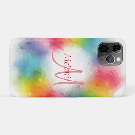 Moderne elegante, farbenfrohe Monogramm-Vorlage Case-Mate iPhone Hülle (Rückseite (Horizontal))