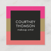 Moderne Elegante farbenfrohe Streifen machen Künst Quadratische Visitenkarte (Vorderseite)