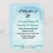 Moderne Elegante Feier des Lebens Einladung (Vorne/Hinten)