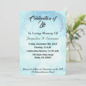 Moderne Elegante Feier des Lebens Einladung (Stehend Vorderseite)