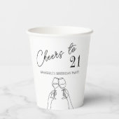 Moderne elegante Feier zum 21. Geburtstag Pappbecher (Rückseite)