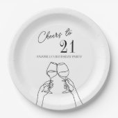 Moderne elegante Feier zum 21. Geburtstag Pappteller (Vorderseite)