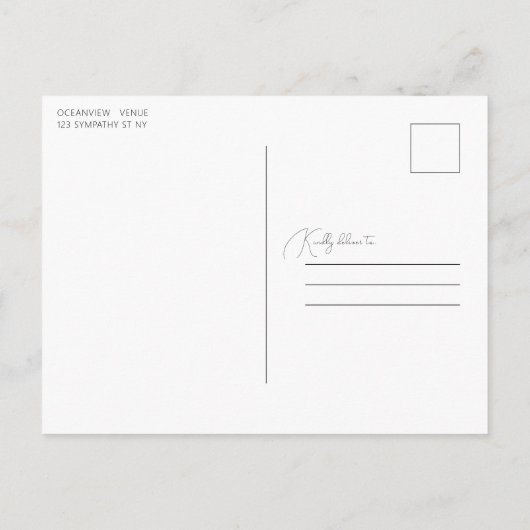 Moderne Elegante Feier zum Leben Postkarte (Rückseite)