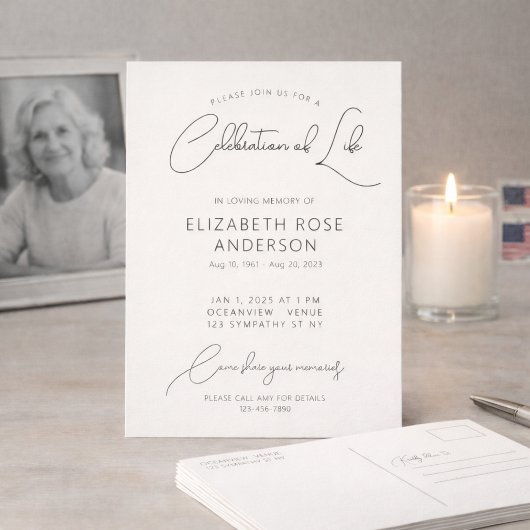 Moderne Elegante Feier zum Leben Postkarte