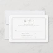 Moderne elegante feierliche Hochzeit RSVP Karte (Vorderseite)