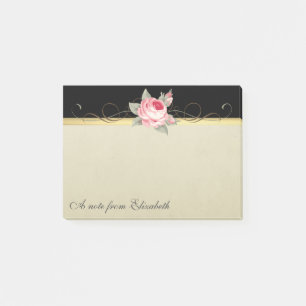 Moderne elegante feminines Design mit Rosen auf sc Post-it Klebezettel