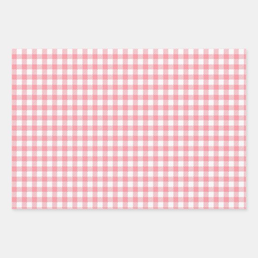 Moderne Elegante festliche Rosa Clover Deer Gingha Geschenkpapier Set (Vorderseite)