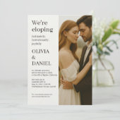 Moderne elegante Flitterwochen-Hochzeit Minimalist Einladung (Stehend Vorderseite)