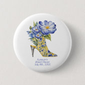 Moderne Elegante Flora Chinoiserie Al Porto Button (Vorderseite)