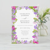 Moderne Elegante Flora Einladung (Stehend Vorderseite)