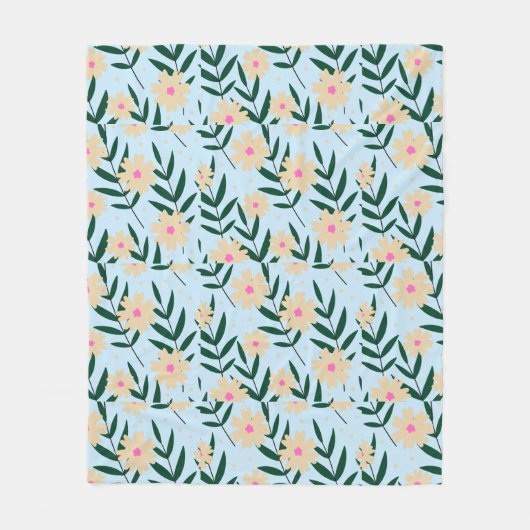 Moderne Elegante Flora Fleecedecke (Vorderseite)