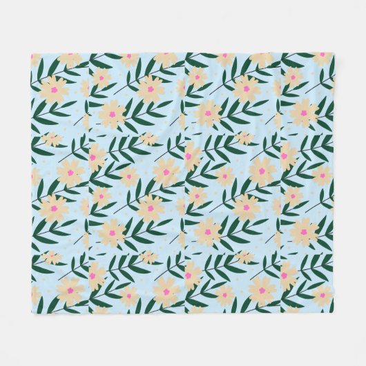 Moderne Elegante Flora Fleecedecke (Vorderseite (Horizontal))