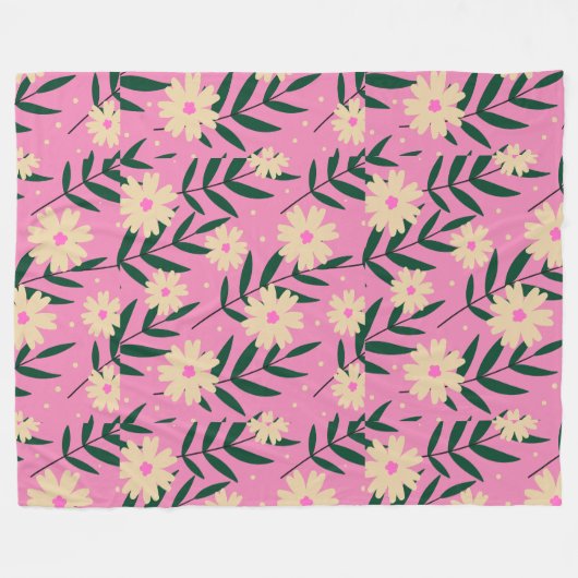 Moderne Elegante Flora Fleecedecke (Vorderseite (Horizontal))
