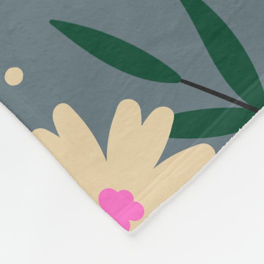 Moderne Elegante Flora Fleecedecke (Ecke)
