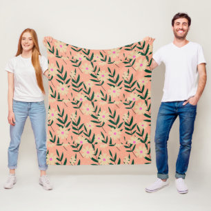 Moderne Elegante Flora Fleecedecke