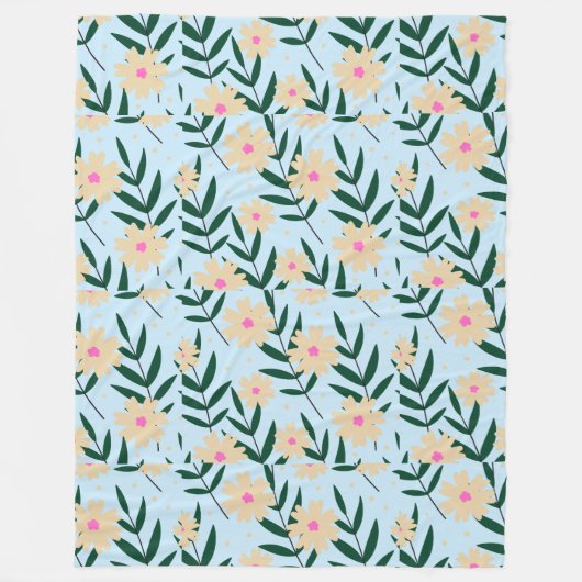 Moderne Elegante Flora Fleecedecke (Vorderseite)