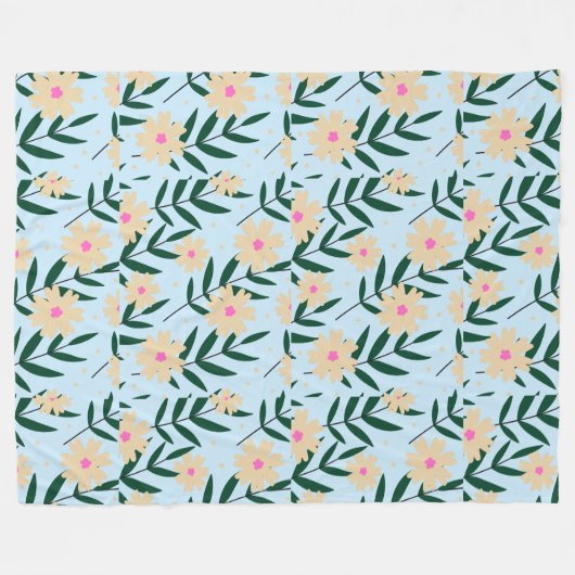 Moderne Elegante Flora Fleecedecke (Vorderseite (Horizontal))