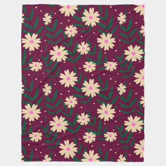 Moderne Elegante Flora Fleecedecke (Vorderseite)