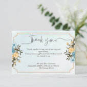 Moderne Elegante Flora Grün Hochzeit Dankeskarte (Stehend Vorderseite)