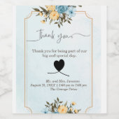 Moderne Elegante Flora Grün Hochzeit Weinetikett (Einzelnes Label)