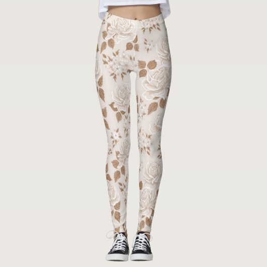 Moderne Elegante Flora Leggings (Vorderseite)