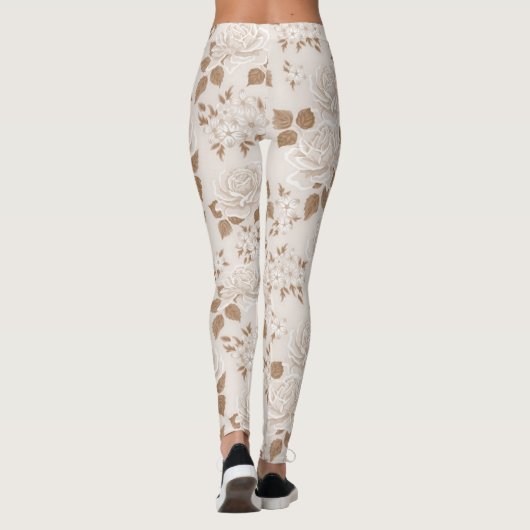 Moderne Elegante Flora Leggings (Rückseite)