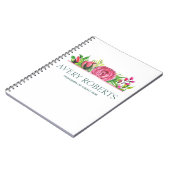 Moderne Elegante florale Aquarell Notizblock (Linke Seite)