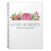 Moderne Elegante florale Aquarell Notizblock (Vorderseite)