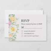 Moderne elegante, florale Rose RSVP Card Dankeskarte (Vorderseite)