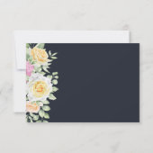 Moderne elegante, florale Rose RSVP Card Dankeskarte (Rückseite)