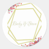 Moderne elegante, florale Rustikale Hochzeit Runder Aufkleber (Vorderseite)