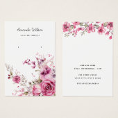 Moderne elegante, florenrosa Aquarellkarte (Vorne & Hinten)