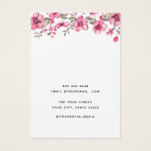 Moderne elegante, florenrosa Aquarellkarte (Rückseite)