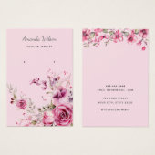 Moderne elegante, florenrosa Aquarellkarte (Vorne & Hinten)