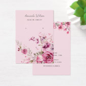 Moderne elegante, florenrosa Aquarellkarte (Schreibtisch)