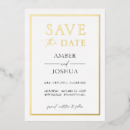 Moderne, elegante Foil-Hochzeit speichern das Datu Folieneinladung