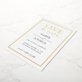 Moderne, elegante Foil-Hochzeit speichern das Datu Folieneinladung (Gedreht)