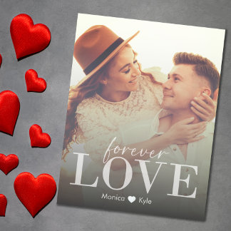 Moderne Elegante Forever Love Foto Valentine's Car Karte