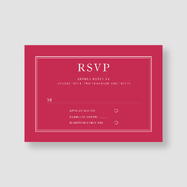 Moderne Elegante Formal Magenta Wedding RSVP Karte