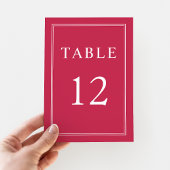 Moderne Elegante Formal Magenta Wedding Tischnummer