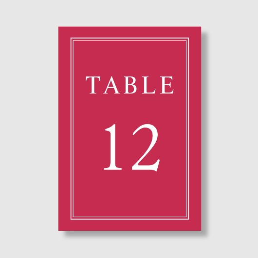 Moderne Elegante Formal Magenta Wedding Tischnummer